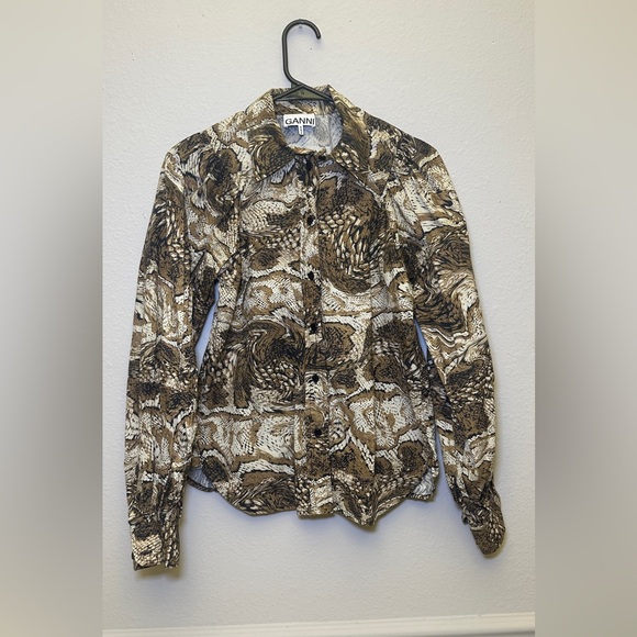 Ganni Tigers Eye buttoned blouse 36 - Picture 2 of 7